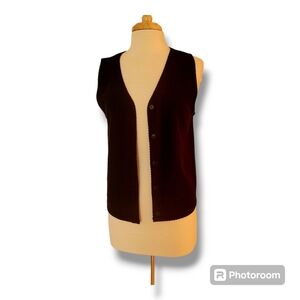 Sleeveless Black Waistcoat/Cardigan/Vest. Vintage. Size Small